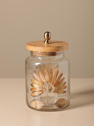 Small airtight jar with real petals Aster