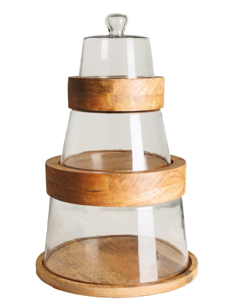 S/3 stackable dishes with covers - 2