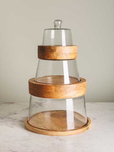 S/3 stackable dishes with covers