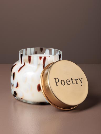 Mixed candle with engraved lid Poetry