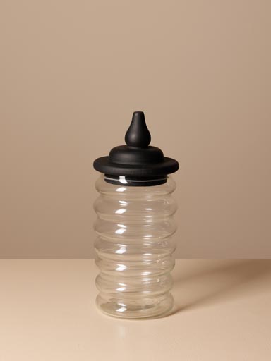 Small airtight jar wooden dark lid Zaraya