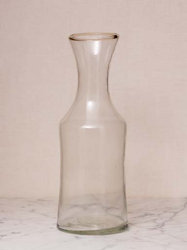 Pichet verre clair col évasé.
