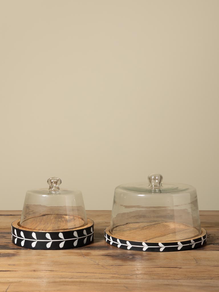 S/2 plateaux empilables noirs & cloche verre Sylve - 3