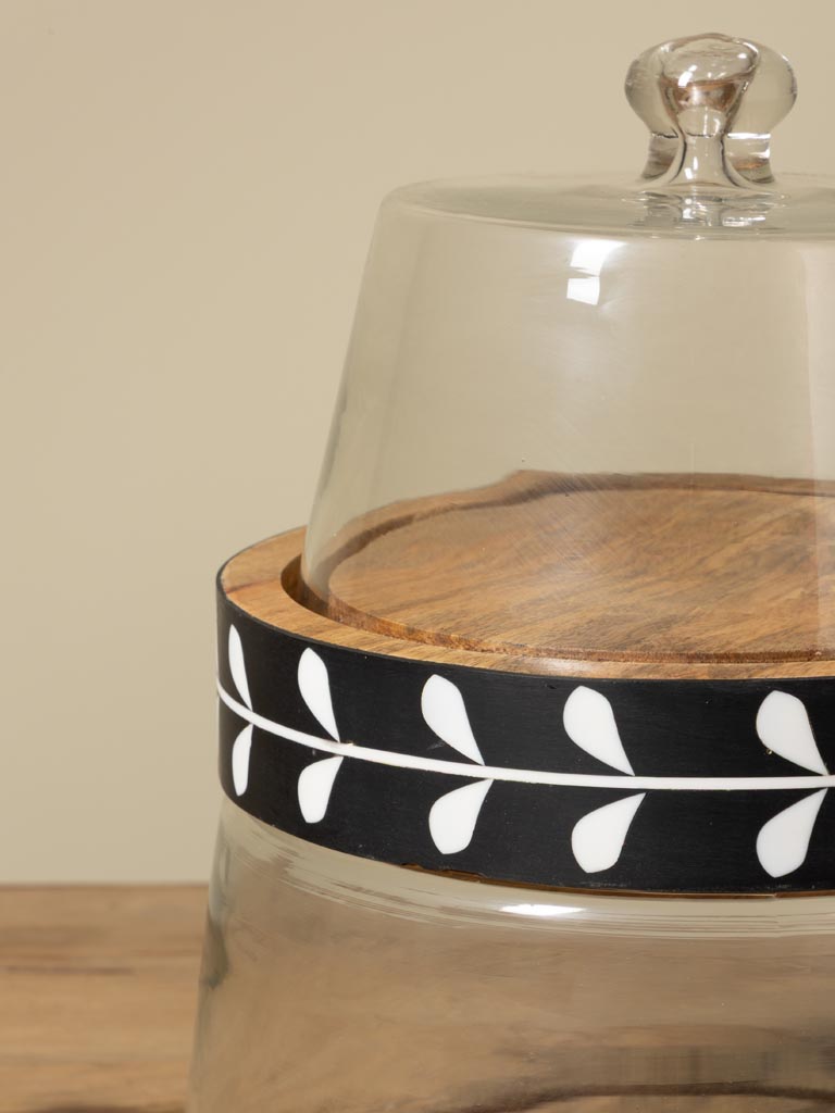 S/2 plateaux empilables noirs & cloche verre Sylve - 4