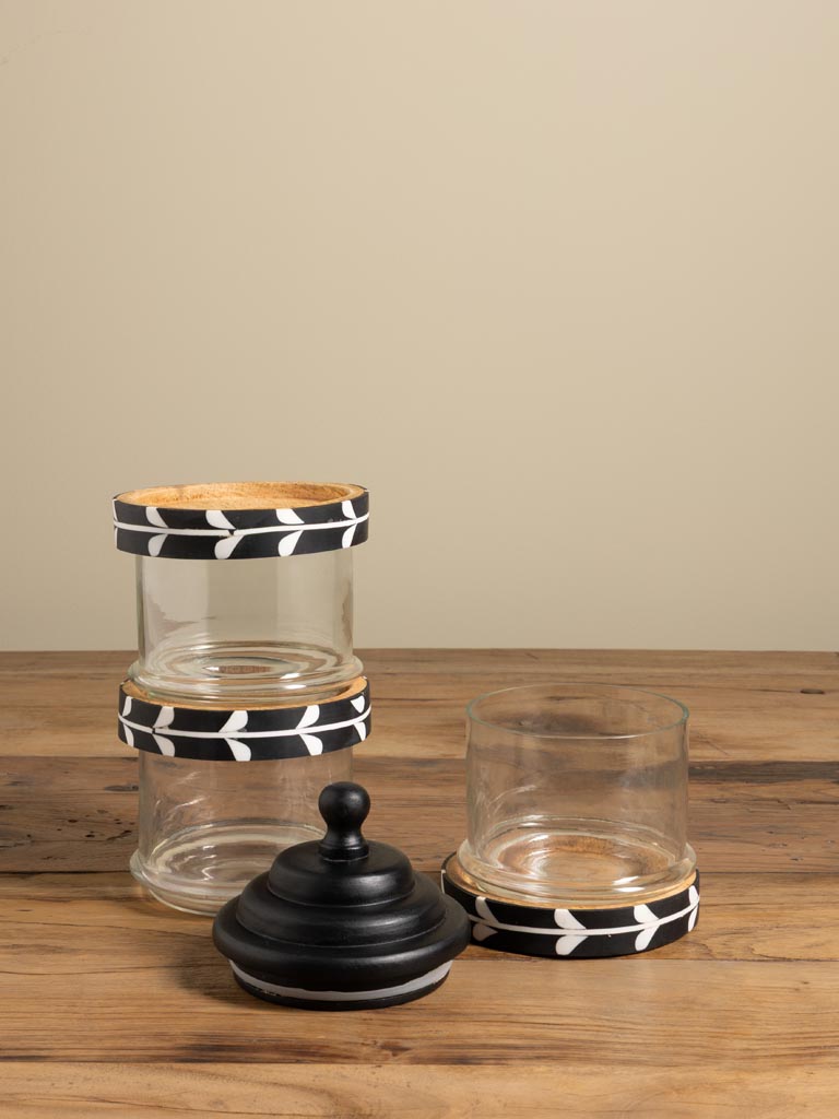S/3 stackable jars black trays Sylve - 3