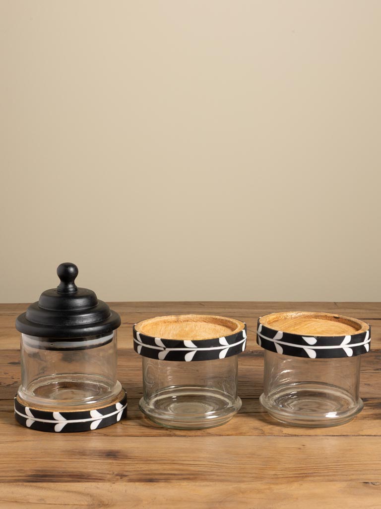 S/3 stackable jars black trays Sylve - 5