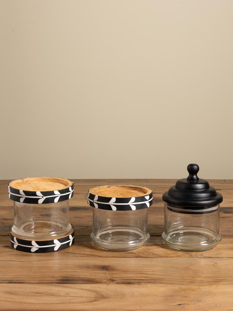 S/3 stackable jars black trays Sylve - 6