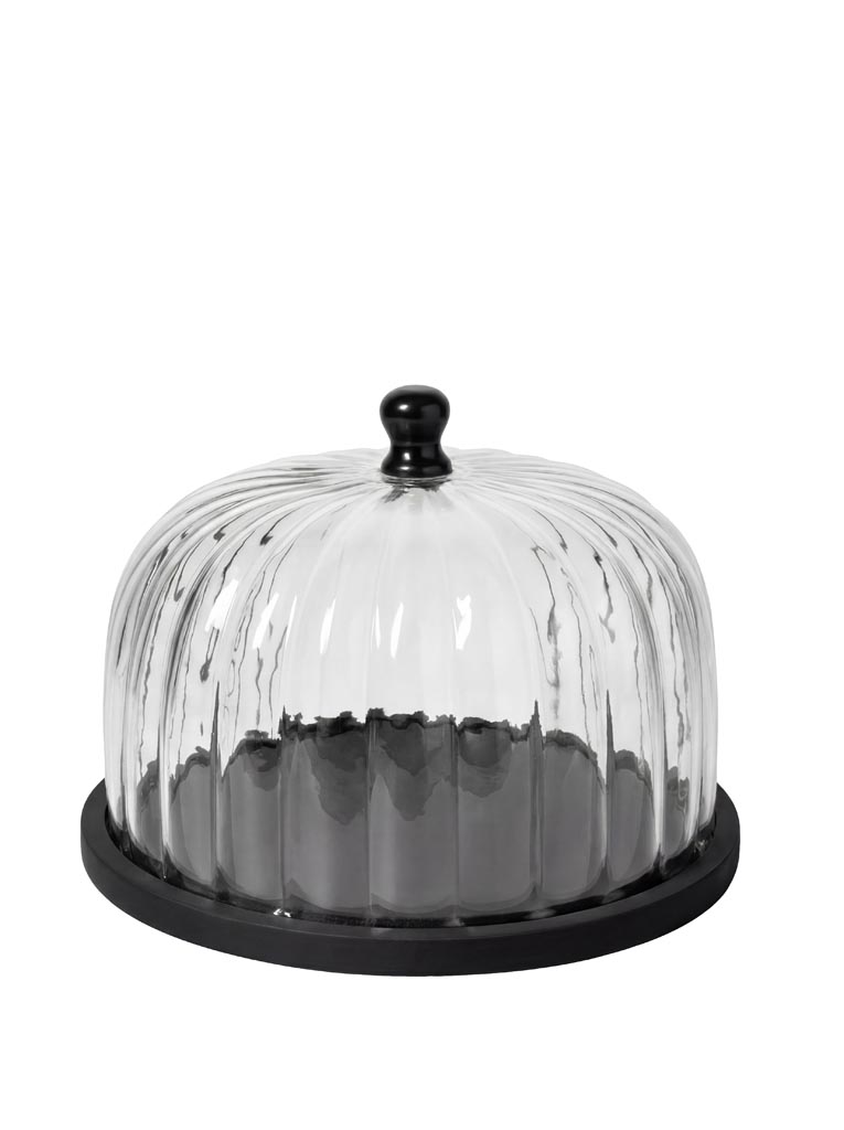 Black round tray with cover Pumkin - 2