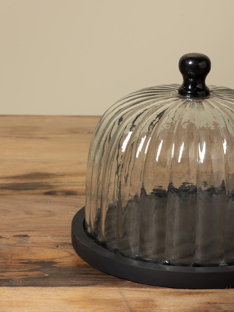 Small black round tray with cover Pumkin - 3