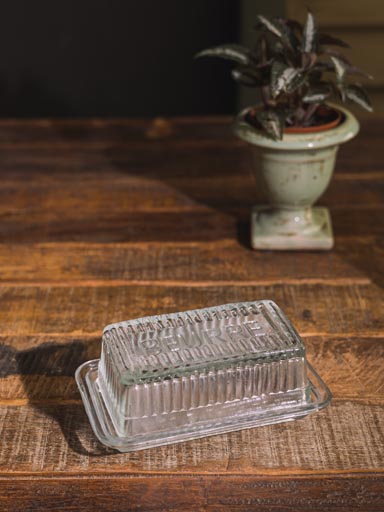 Glass butter dish 'Beurre'