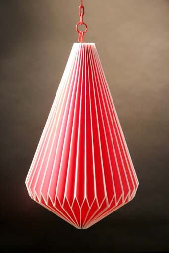 Red & white paper hanging lamp 