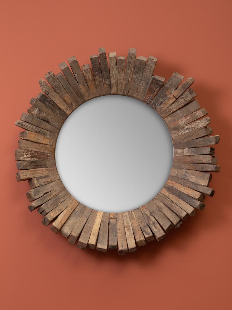 Round wooden mirror Natura - 1
