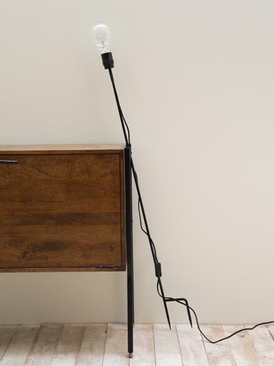 Black lamp on stand