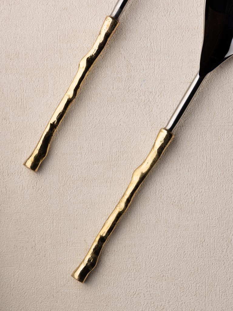 S/2 salad servers brass branches handles - 4