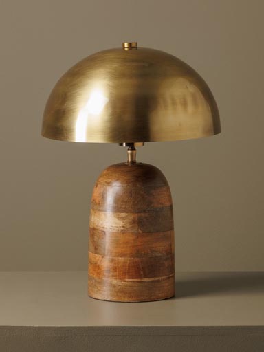 Table lamp wood mushroom