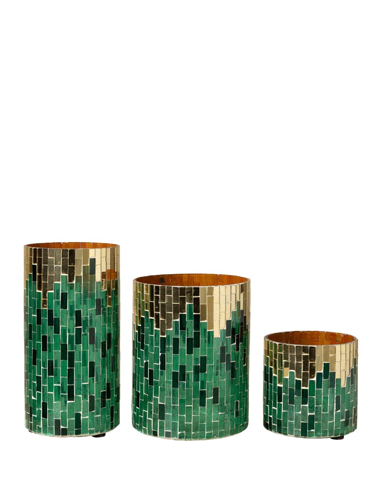 S/3 photophores doré et verts Gatsby - 2