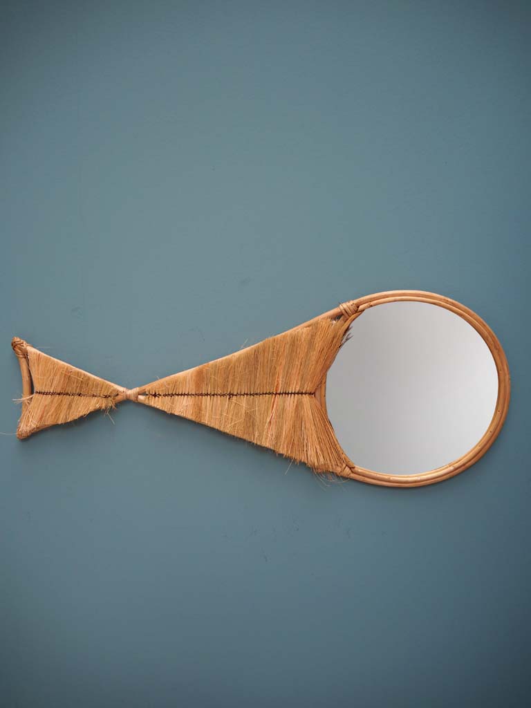 Miroir poisson en paille - 1