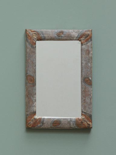 Small mirror with zinc frame