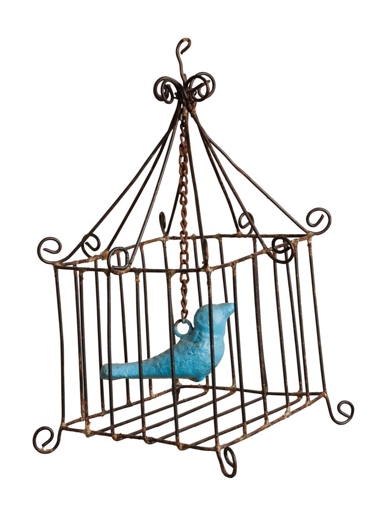 Decorative tiny cage blue bird - 2