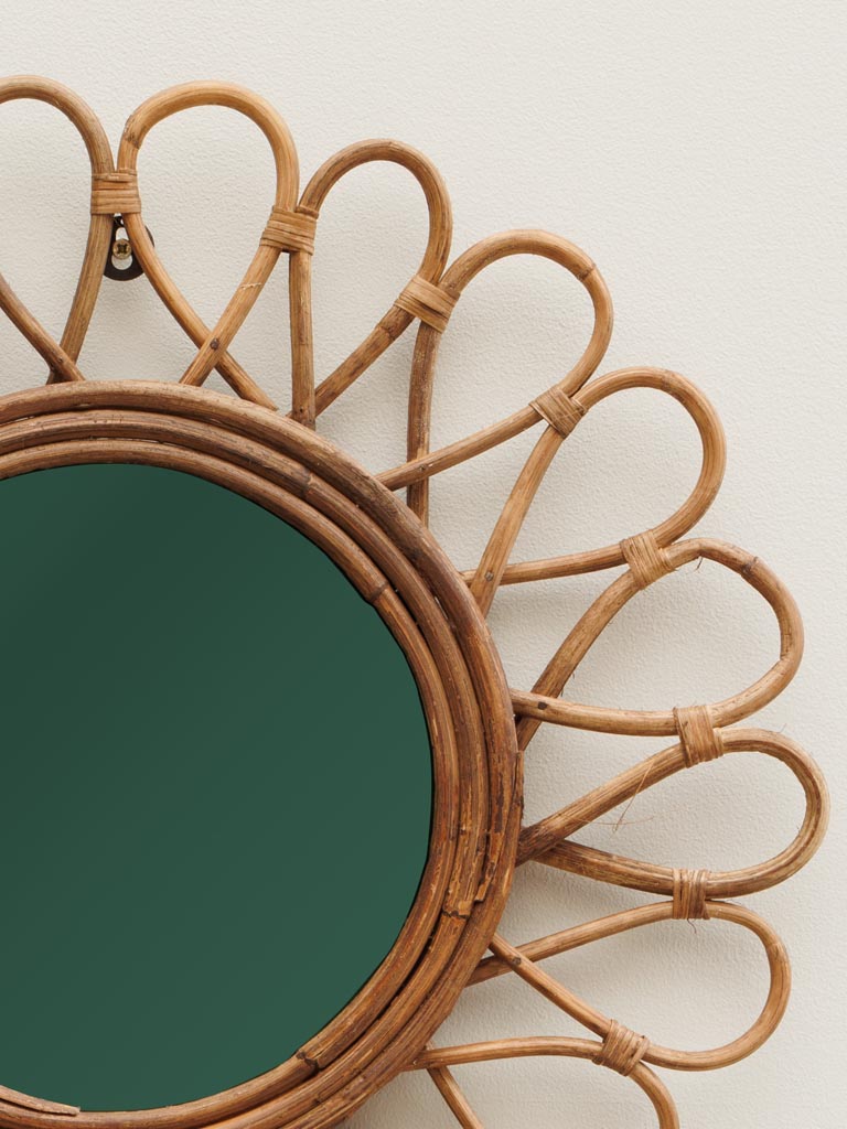 Dark rattan mirror Flower - 3