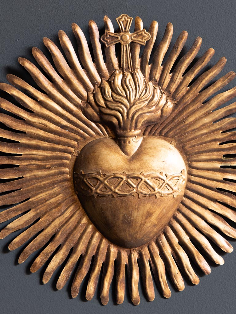 Ex-voto en fer soleil doré - 3