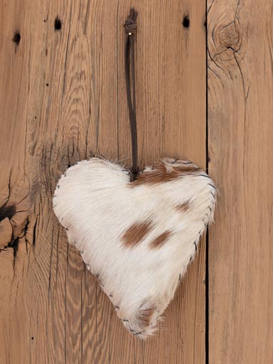 Large cow hide hanging heart
