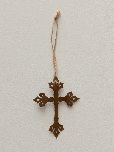 Hanging antic Gold cross thin metal