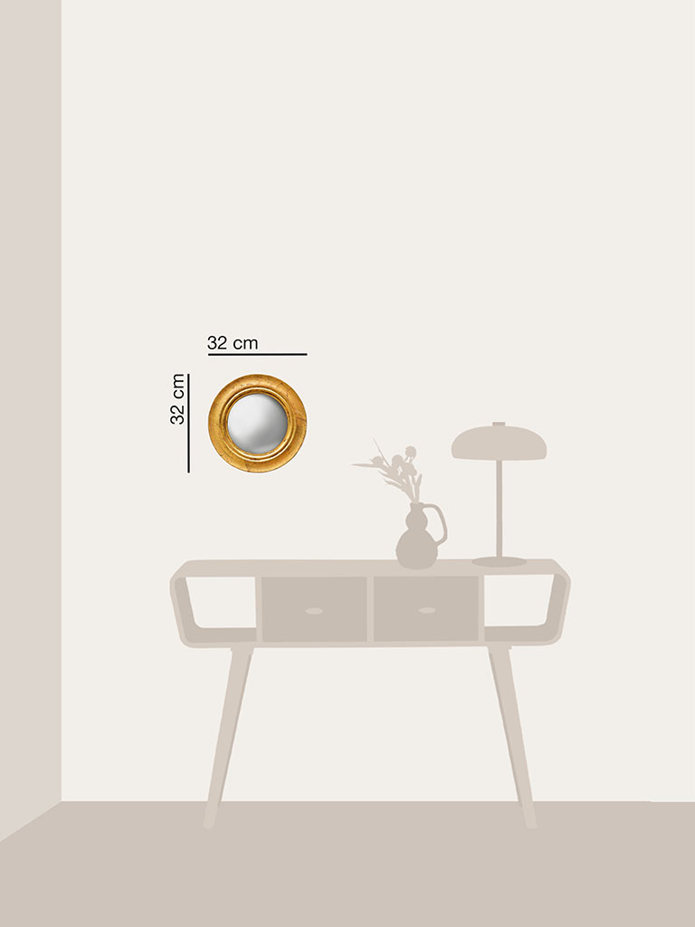 Golden convex mirror Louis - 4