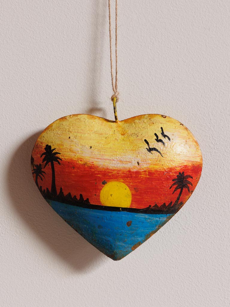 Hanging heart sunset - 3