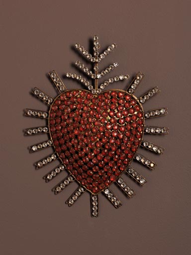 Jewelled Ex-voto red and silver