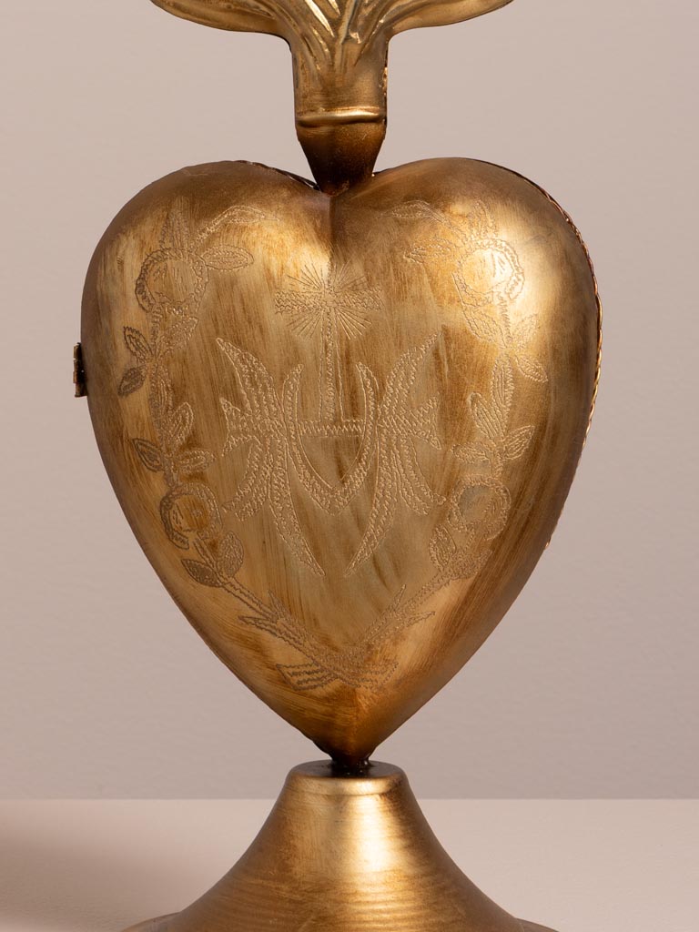 Large engraved Ex-voto box on stand - 4