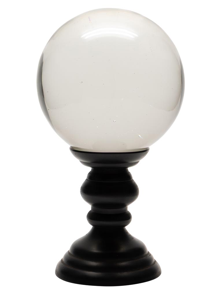 Clear crystal ball on black stand - 2
