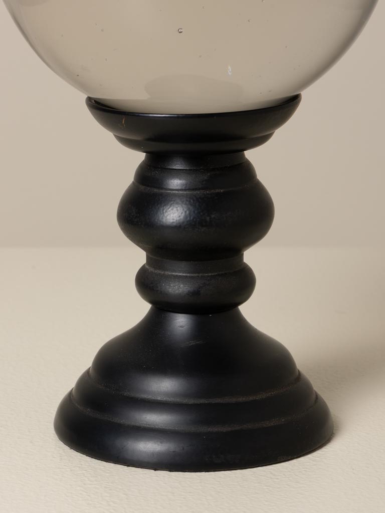 Clear crystal ball on black stand - 4
