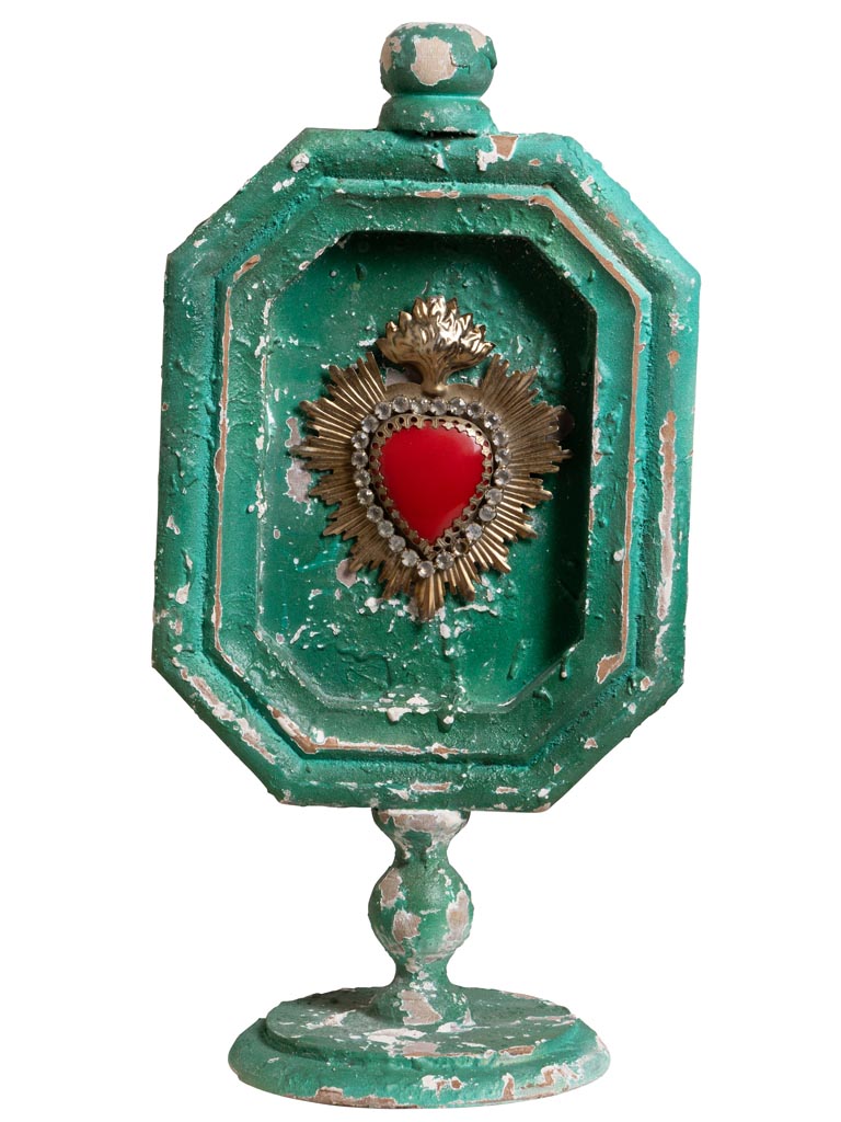 Small red ex-voto on emerald stand - 2