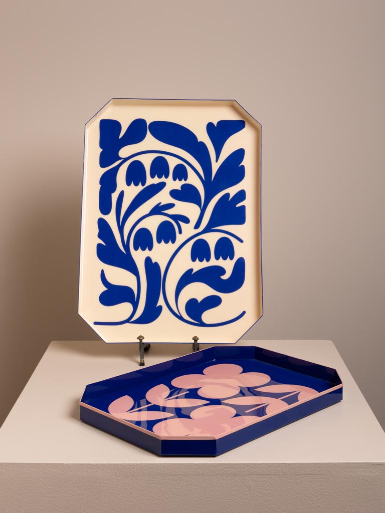S/2 plateaux fleurs graphiques - 1