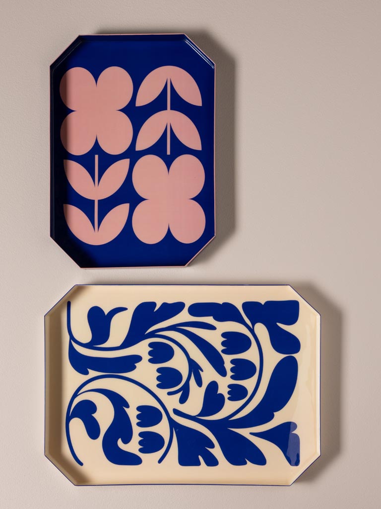 S/2 plateaux fleurs graphiques - 4