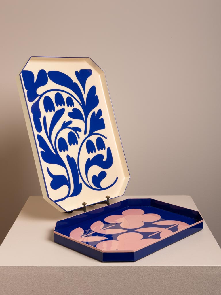 S/2 plateaux fleurs graphiques - 2