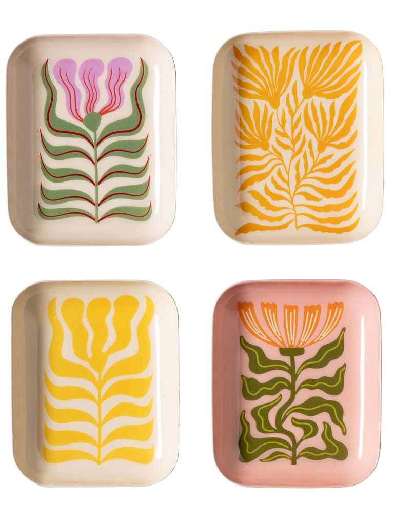 S/4 mini plateaux fleurs girly - 2