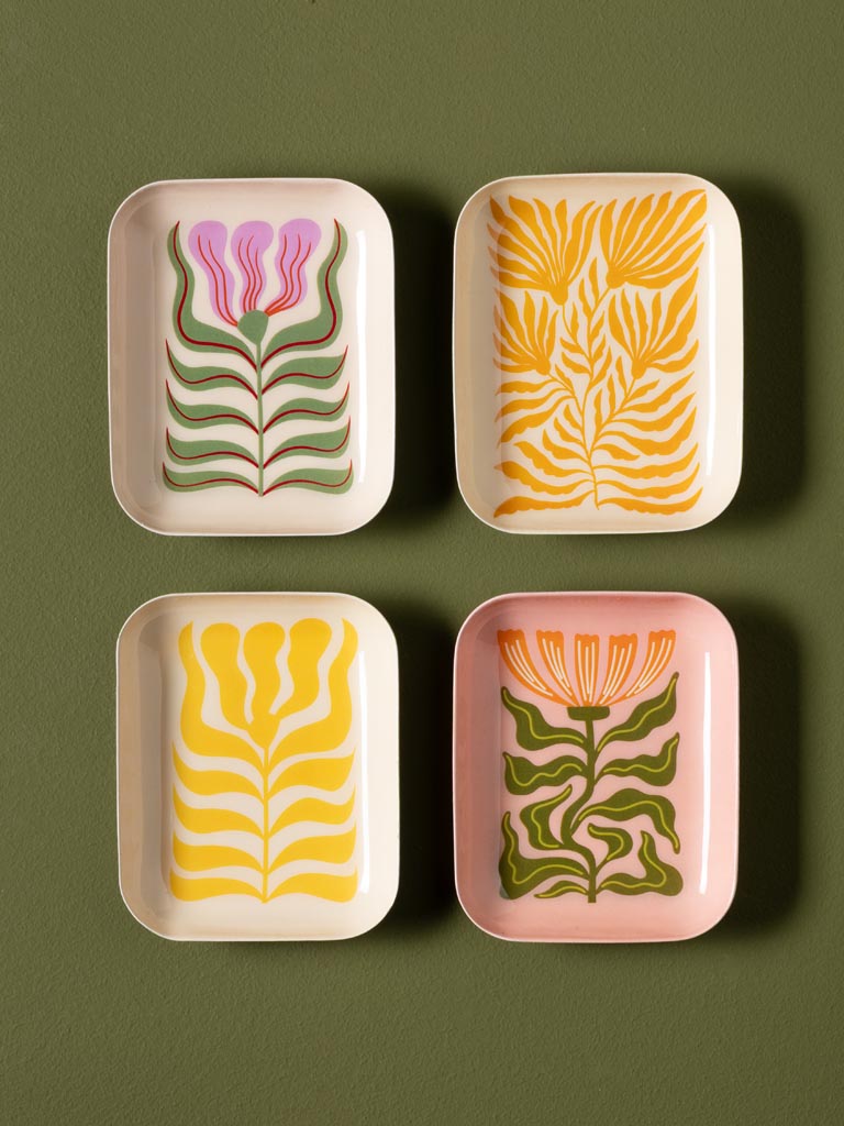 S/4 mini plateaux fleurs girly - 1