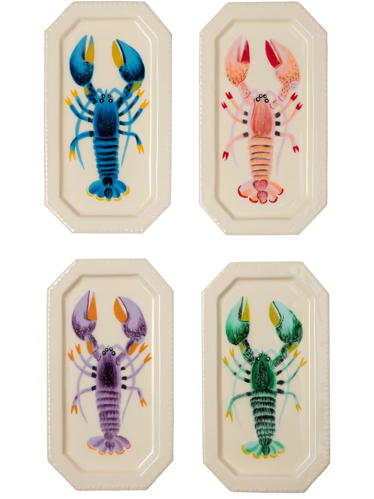 S/4 petits plateaux homards colorés - 2