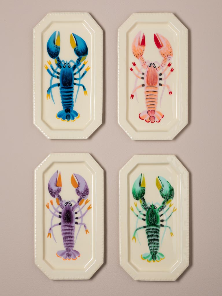 S/4 petits plateaux homards colorés - 1