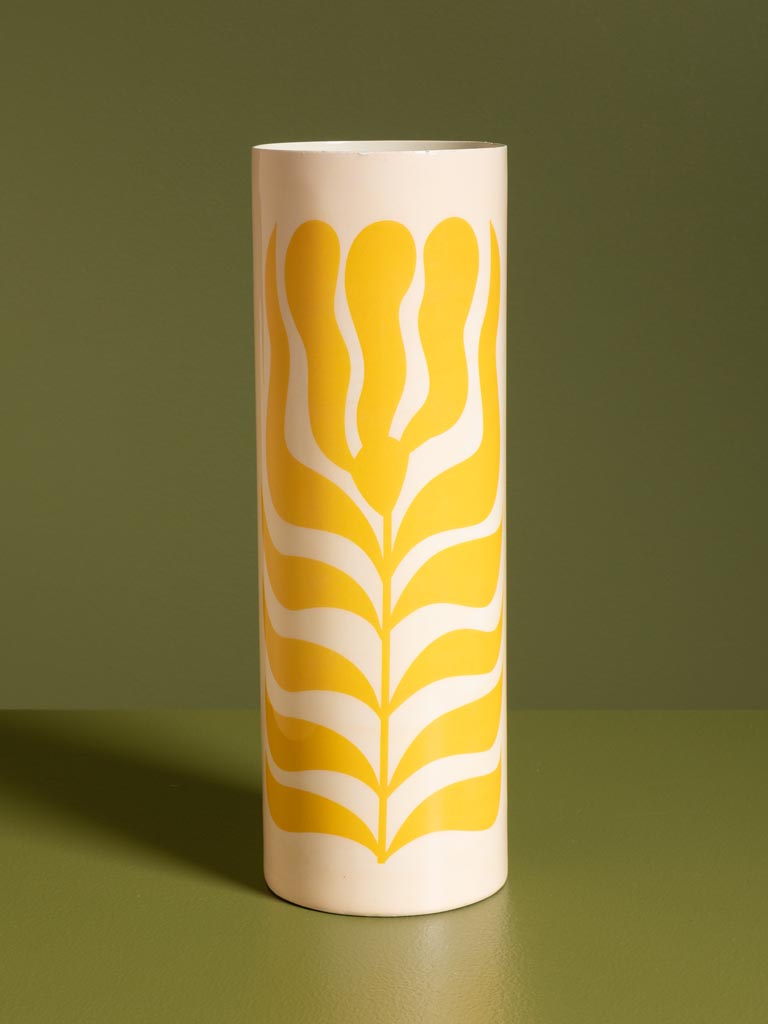 Vase cylindrique fougère graphique - 1