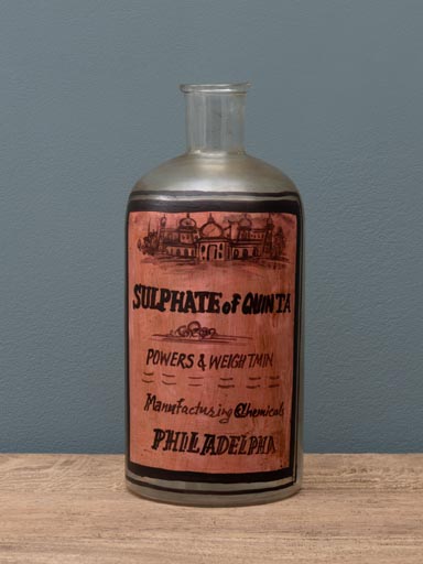 Bouteille peinte à la main Pharmacie