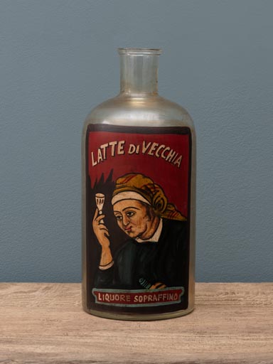 Handpainted bottle Latte Di Vecchia