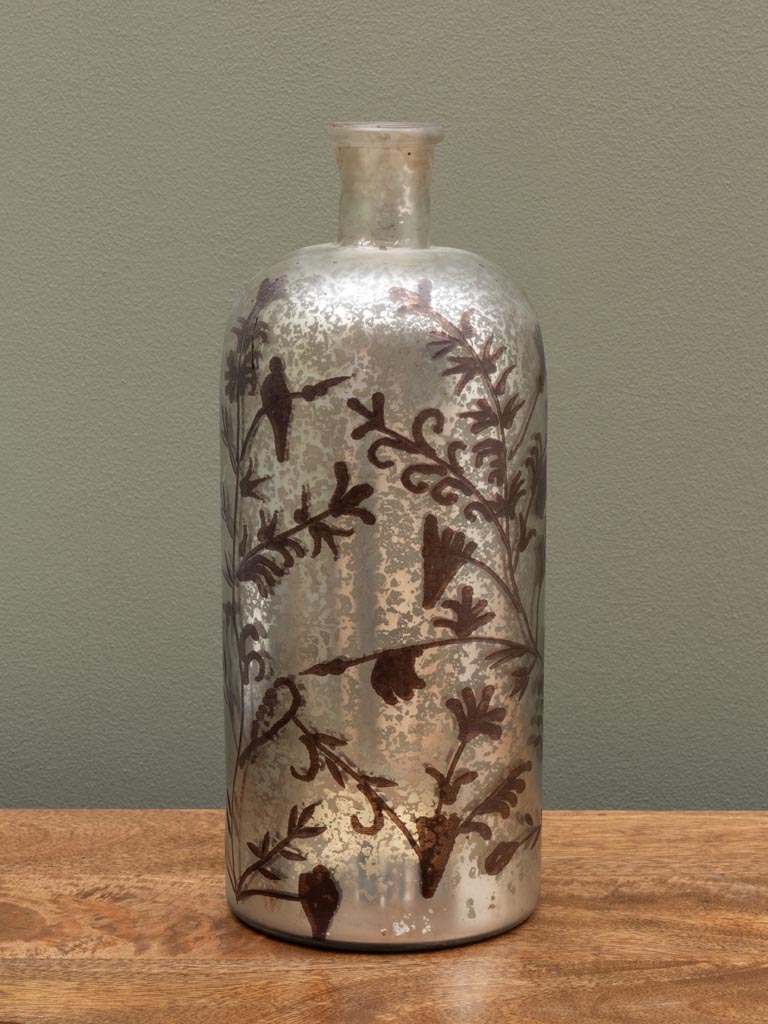 Handpainted bottle auburn flowers - 5