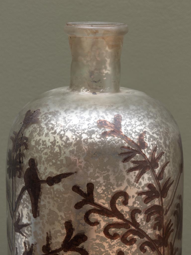 Handpainted bottle auburn flowers - 4