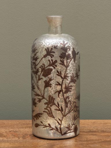 Handpainted bottle auburn flowers