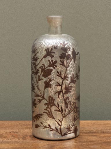 Bouteille peinte à la main fleurs auburn