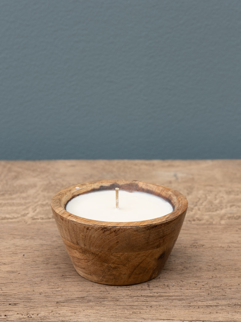Mango wood pot soy candle - 1
