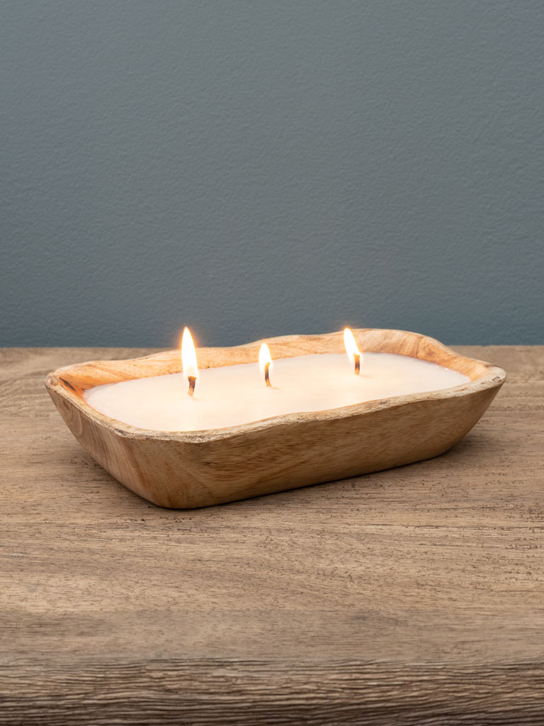 Bougie de soja dans pot en manguier organic - 1